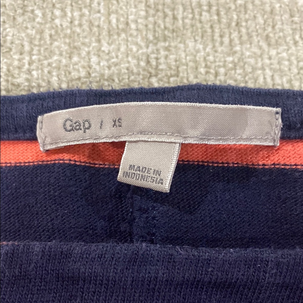 Woman’s GAP Striped Dress with Coral and Navy - Picture 2 of 4
